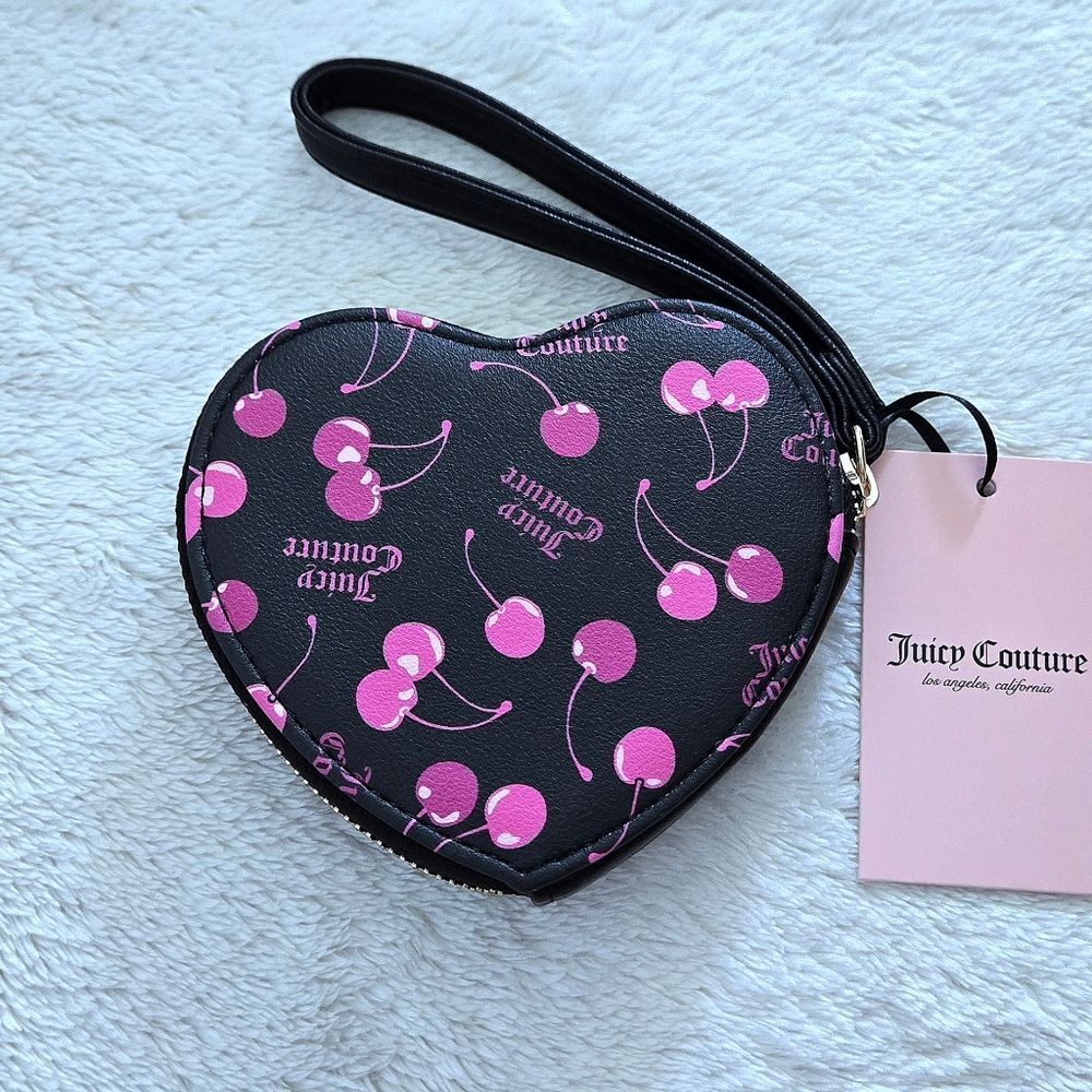 Juicy🍊 Couture "Cherry🍒 On Top"  Heart♥️ Zip Around Coin🪙 Purse - NWT - Picture 2 of 15